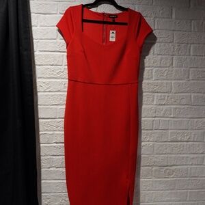 Express Red Cap Sleeve Bodycon Dress (NWT)